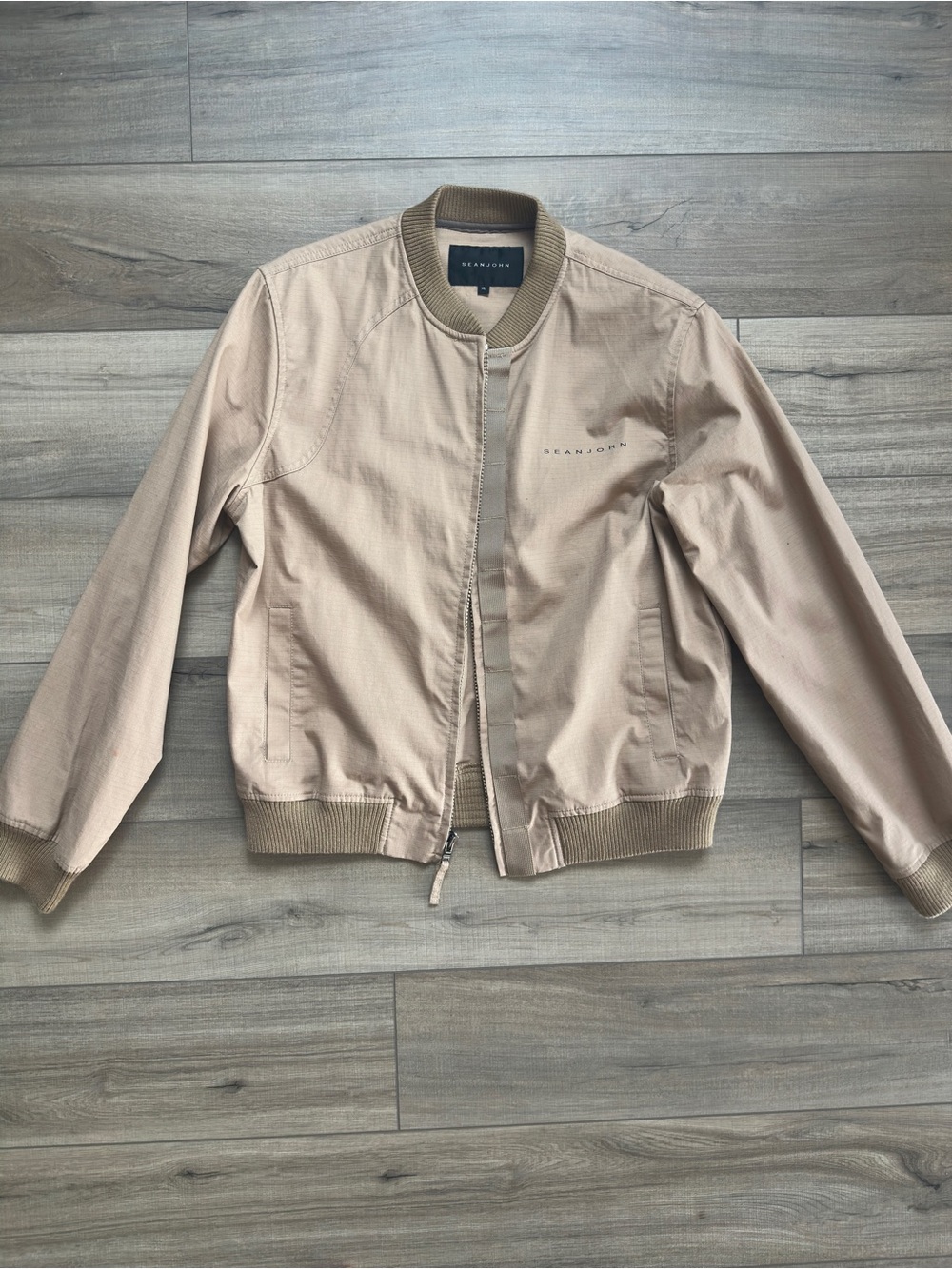 Sean John Men's Beige Bomber Jacket
